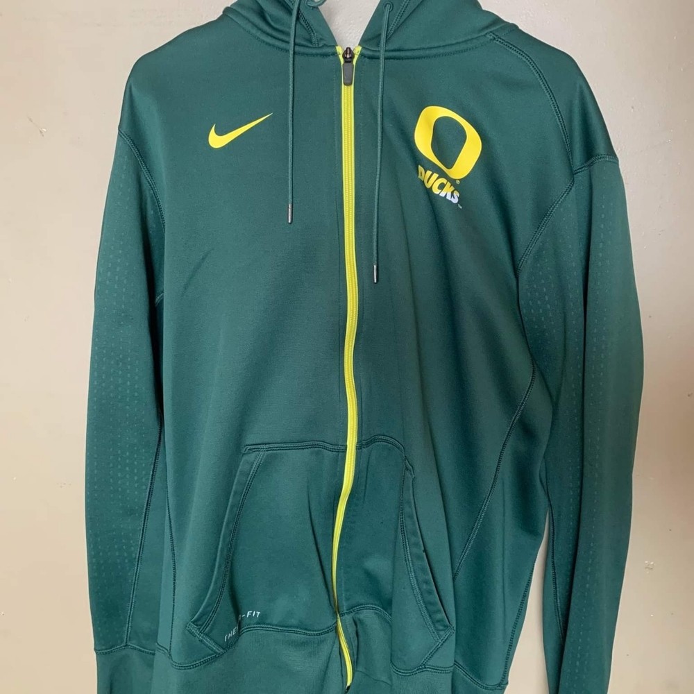 NIKE OREGON DUCKS GREEN/YELL0W FULL ZIP THERMA Fit